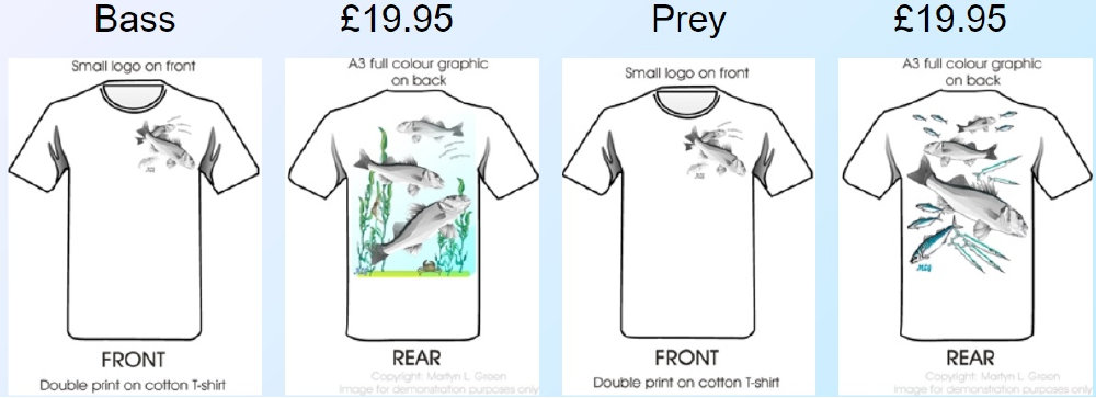 Some sample Fishing T-shirts